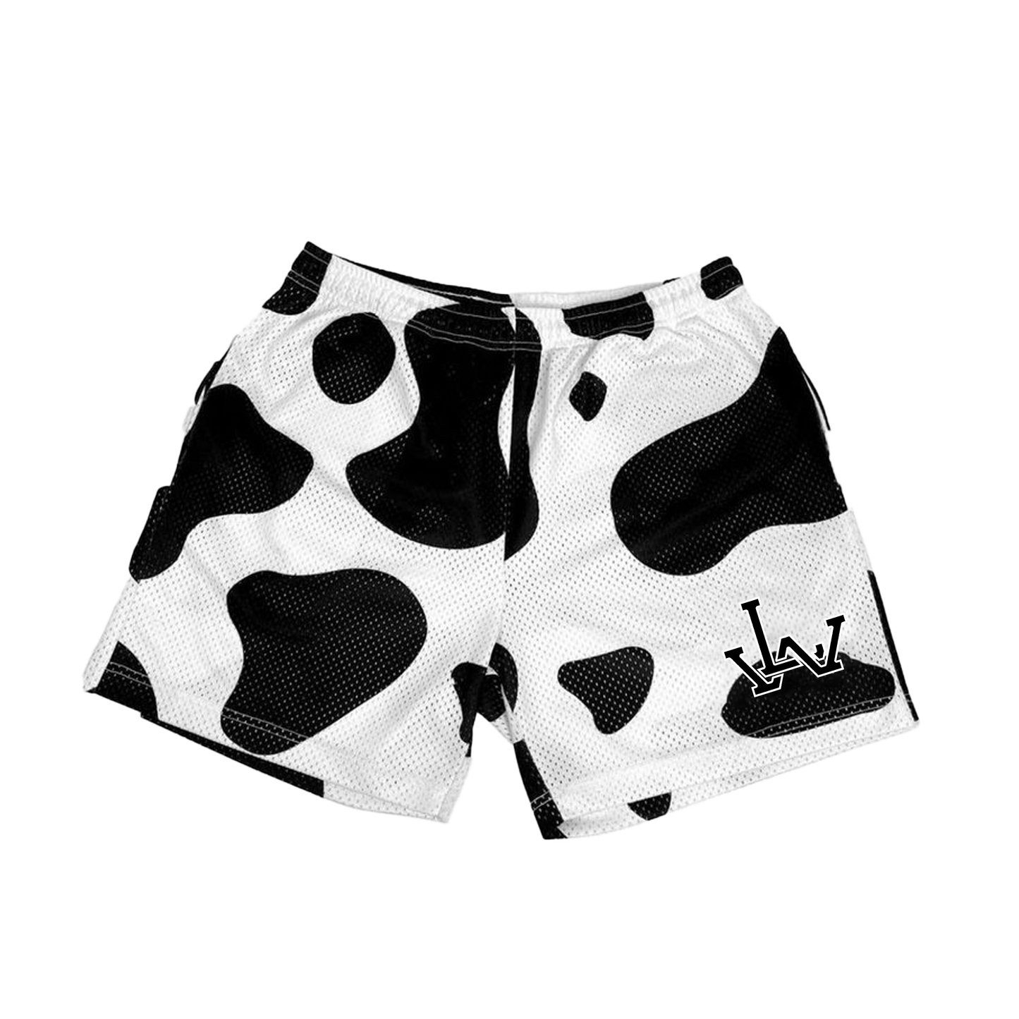 LW Cow Print Mesh Shorts