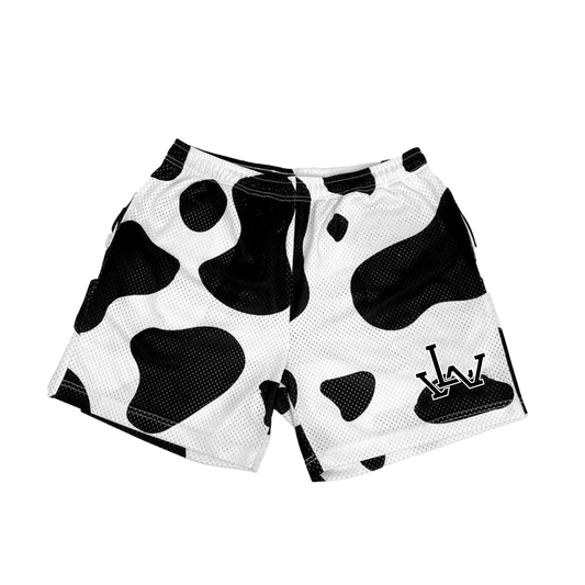 LW Cow Print Mesh Shorts